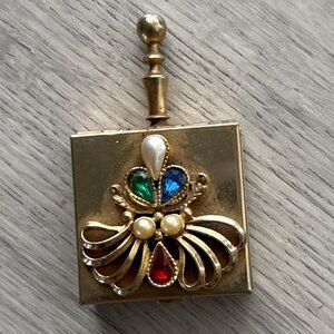 Elegant Gold Purse Butler  with Multicolor Gemstones